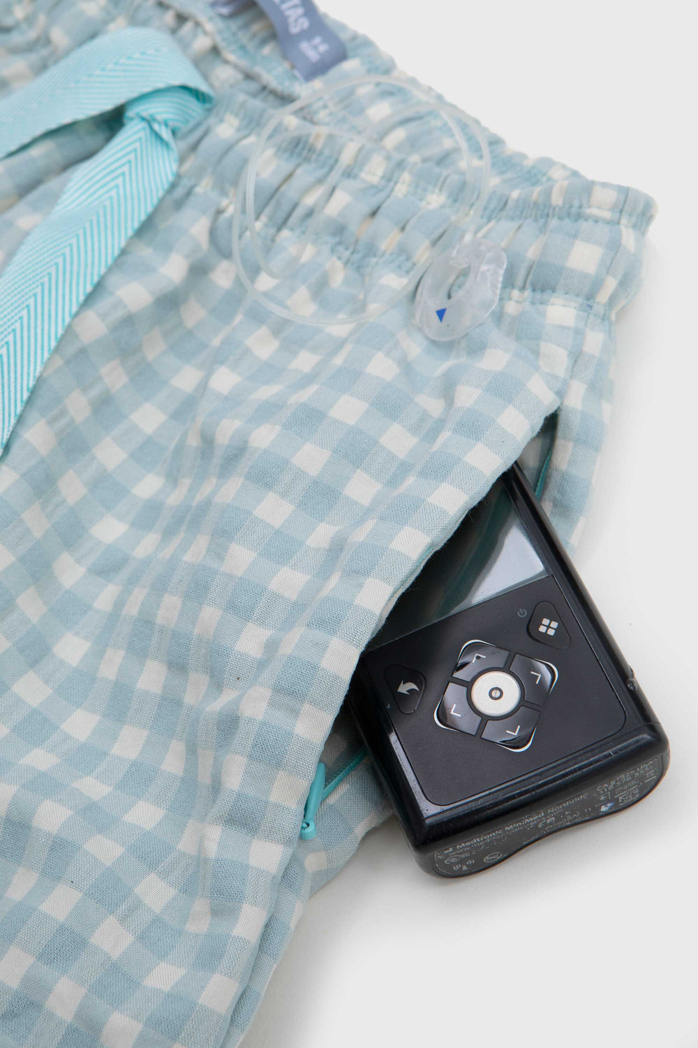 -25% PIJAMA VICHY AZULES PARA BOMBA DE INSULINA